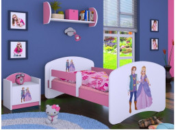 Detská posteľ bez šuplíku 180x90cm PRINC A PRINCEZNA - ružová