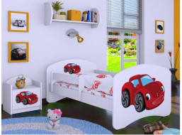 Detská posteľ bez šuplíku 180x90cm RED CAR - biela