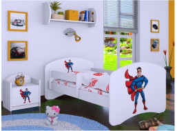 Detská posteľ bez šuplíku 180x90cm SUPERMAN - biela