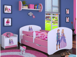 Detská posteľ so zásuvkou 160x80cm PRINC A PRINCEZNA - ružová