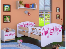 Detská posteľ bez šuplíku 160x80cm FALL IN LOVE - svetlá hruška