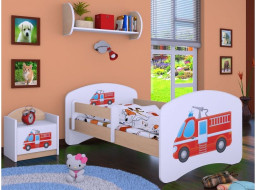Detská posteľ bez šuplíku 160x80cm HASIČI - svetlá hruška