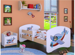 Detská posteľ bez šuplíku 160x80cm LIETADLO - svetlá hruška