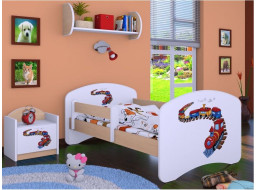 Detská posteľ bez šuplíku 180x90cm MAŠINKA - svetlá hruška