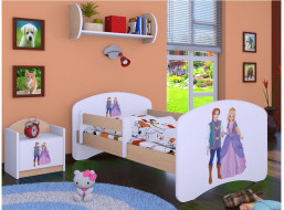 Detská posteľ bez šuplíku 160x80cm PRINC A PRINCEZNA - svetlá hruška