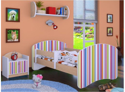 Detská posteľ bez šuplíku 180x90cm PRÚŽKY - svetlá hruška