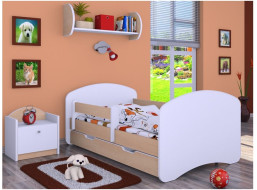 Detská posteľ so zásuvkou 180x90cm bez motívu - svetlá hruška
