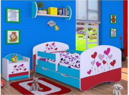 Detská posteľ so zásuvkou 160x80cm LOVE - modrá