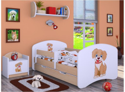 Detská posteľ so zásuvkou 180x90cm PSÍK - svetlá hruška