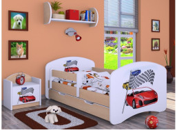 Detská posteľ so zásuvkou 160x80cm RALLY - svetlá hruška