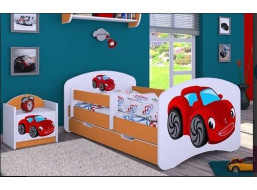 Detská posteľ so zásuvkou 180x90cm RED CAR - oranžová