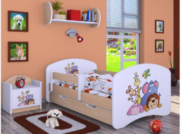 Detská posteľ so zásuvkou 180x90cm SAFARI - svetlá hruška