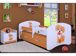 Detská posteľ so zásuvkou 180x90cm PSÍK - oranžová
