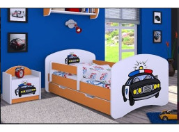 Detská posteľ so zásuvkou 160x80cm POLÍCIA - oranžová