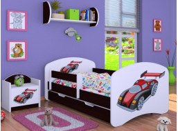 Detská posteľ so zásuvkou 160x80cm SUPER FORMULA - gaštan wenge