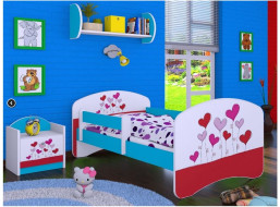 Detská posteľ bez šuplíku 180x90cm LOVE - modrá