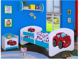 Detská posteľ bez šuplíku 180x90cm RED CAR - modrá