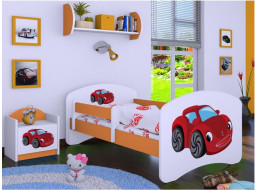 Detská posteľ bez šuplíku 180x90cm RED CAR - oranžová