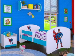 Detská posteľ bez šuplíku 180x90cm SUPERMAN - modrá