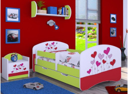 Detská posteľ so zásuvkou 160x80cm LOVE - zelená