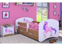 Detská posteľ so zásuvkou 160x80cm Jednorožec - buk