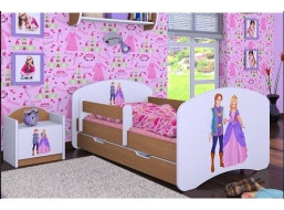 Detská posteľ so zásuvkou 160x80cm PRINC A PRINCEZNA - buk