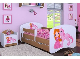 Detská posteľ so zásuvkou 180x90cm PRINC A Jednorožec - buk
