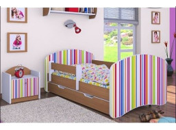 Detská posteľ so zásuvkou 160x80cm PRÚŽKY - buk