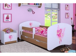Detská posteľ so zásuvkou 160x80cm VÍLA A SRDIEČKO - buk