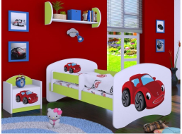 Detská posteľ bez šuplíku 180x90cm RED CAR - zelená