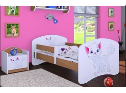 Detská posteľ bez šuplíku 160x80cm MAČIČKA - buk