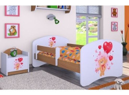 Detská posteľ bez šuplíku 180x90cm MACKO S BALONKY - buk