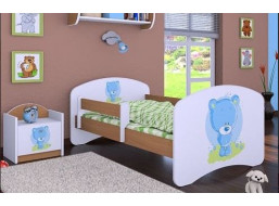Detská posteľ bez šuplíku 180x90cm MODRÝ MACKO - buk