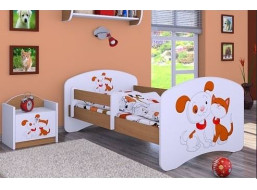 Detská posteľ bez šuplíku 160x80cm PSÍČEK A MAČIČKA - buk