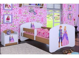 Detská posteľ bez šuplíku 180x90cm PRINC A PRINCEZNA - buk