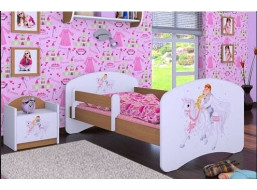 Detská posteľ bez šuplíku 160x80cm PRINC NA BIELOM KONI - buk