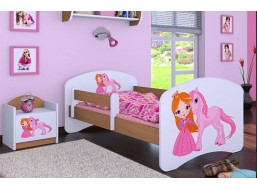 Detská posteľ bez šuplíku 180x90cm PRINCEZNA A Jednorožec - buk
