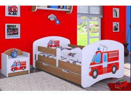 Detská posteľ so zásuvkou 160x80cm HASIČI - buk