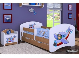 Detská posteľ so zásuvkou 160x80cm LIETADLO - buk