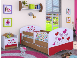 Detská posteľ so zásuvkou 180x90cm LOVE - buk