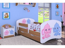 Detská posteľ so zásuvkou 180x90cm slonica - buk