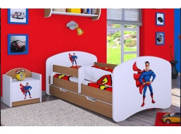 Detská posteľ so zásuvkou 160x80cm SUPERMAN - buk