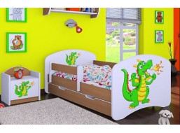 Detská posteľ so zásuvkou 160x80cm ZELENÝ DRAK - buk