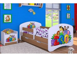 Detská posteľ so zásuvkou 180x90cm ZOO - buk