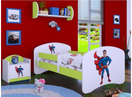 Detská posteľ bez šuplíku 160x80cm SUPERMAN - zelená