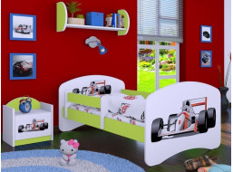 Detská posteľ bez šuplíku 180x90cm FORMULA F1 - zelená
