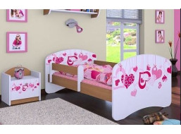 Detská posteľ bez šuplíku 180x90cm FALL IN LOVE - buk