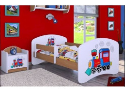 Detská posteľ bez šuplíku 180x90cm SUPER LOKOMOTIVA - buk