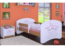 Detská posteľ bez šuplíku 160x80cm zajačikovia - buk