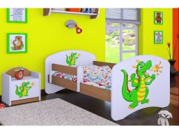 Detská posteľ bez šuplíku 180x90cm ZELENÝ DRAK - buk